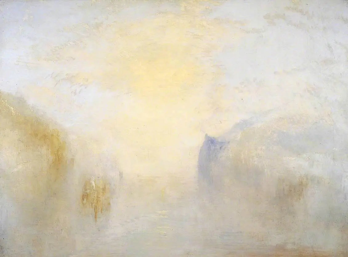 Reproduction du tableau « Sunrise, with a Boat between Headlands - J. M. W. Turner » par Alpha Reproduction en peinture à l’huile