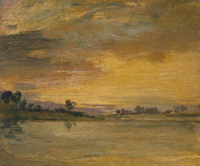 Reproduction du tableau « Sunset on the River - J. M. W. Turner » par Alpha Reproduction en peinture à l’huile