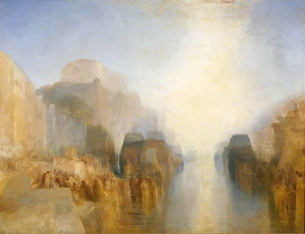 Reproduction du tableau « The Harbour of Brest: The Quayside and Château - J. M. W. Turner » par Alpha Reproduction en peinture à l’huile