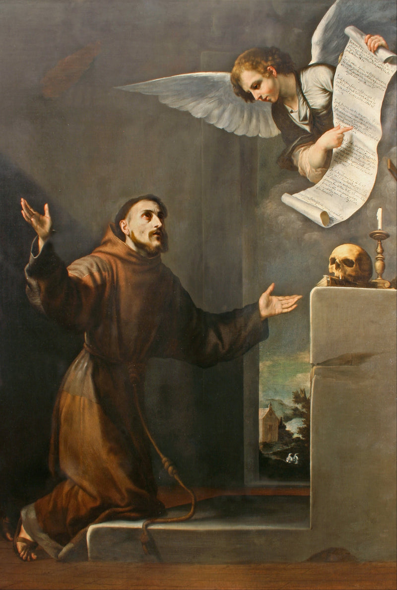 القديس فرانسوا يتلقى السبع امتيازات من الملاك - خوسيه دي ريبييرا