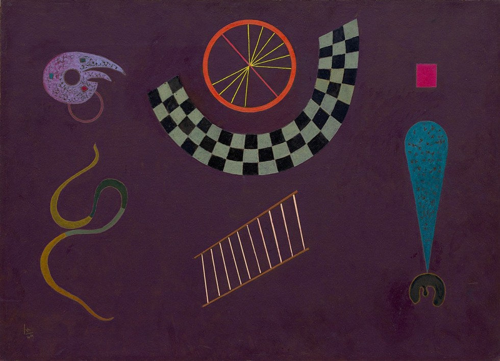 Reproduction du tableau « Ruban aux carrés - Vassily Kandinsky » par Alpha Reproduction en peinture à l’huile