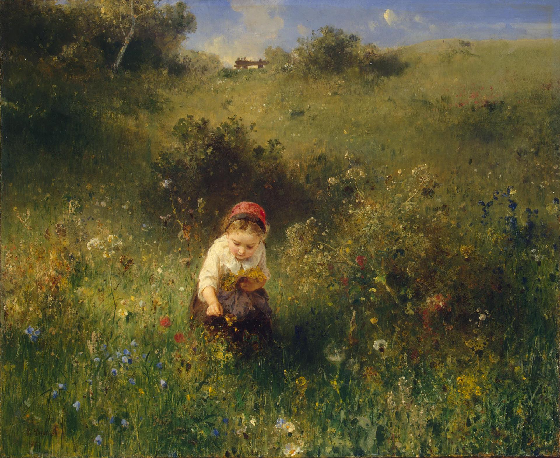 Fille dans un champ - Ludwig Knaus