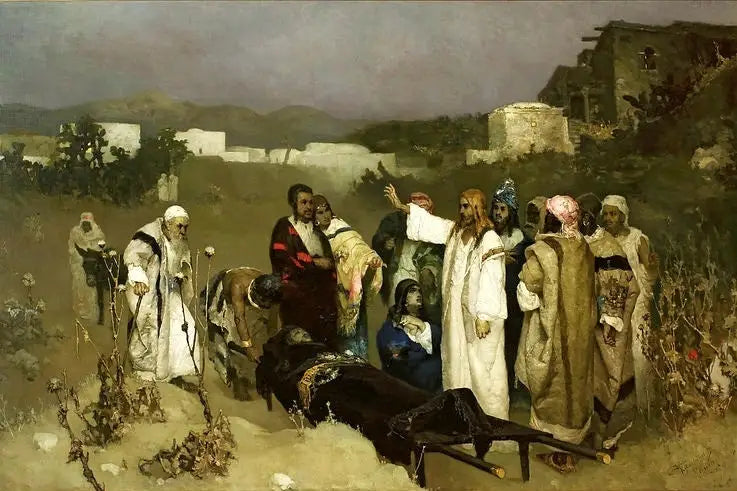 La résurrection du fils de la veuve de Naïn. - Wilhelm Kotarbiński - Alpha Reproduction