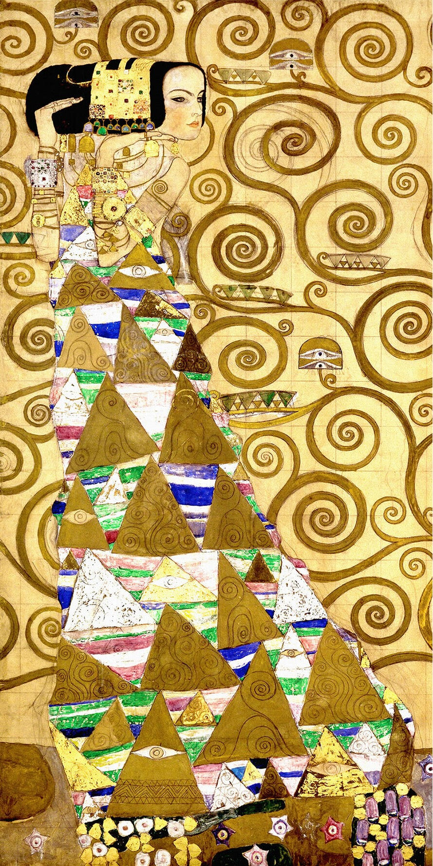 🌪️👁️ الانتظار – غوستاف كليمت (1905–1909)