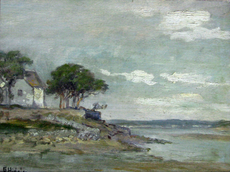 Maison près de la rivière - Félix Resurrección Hidalgo