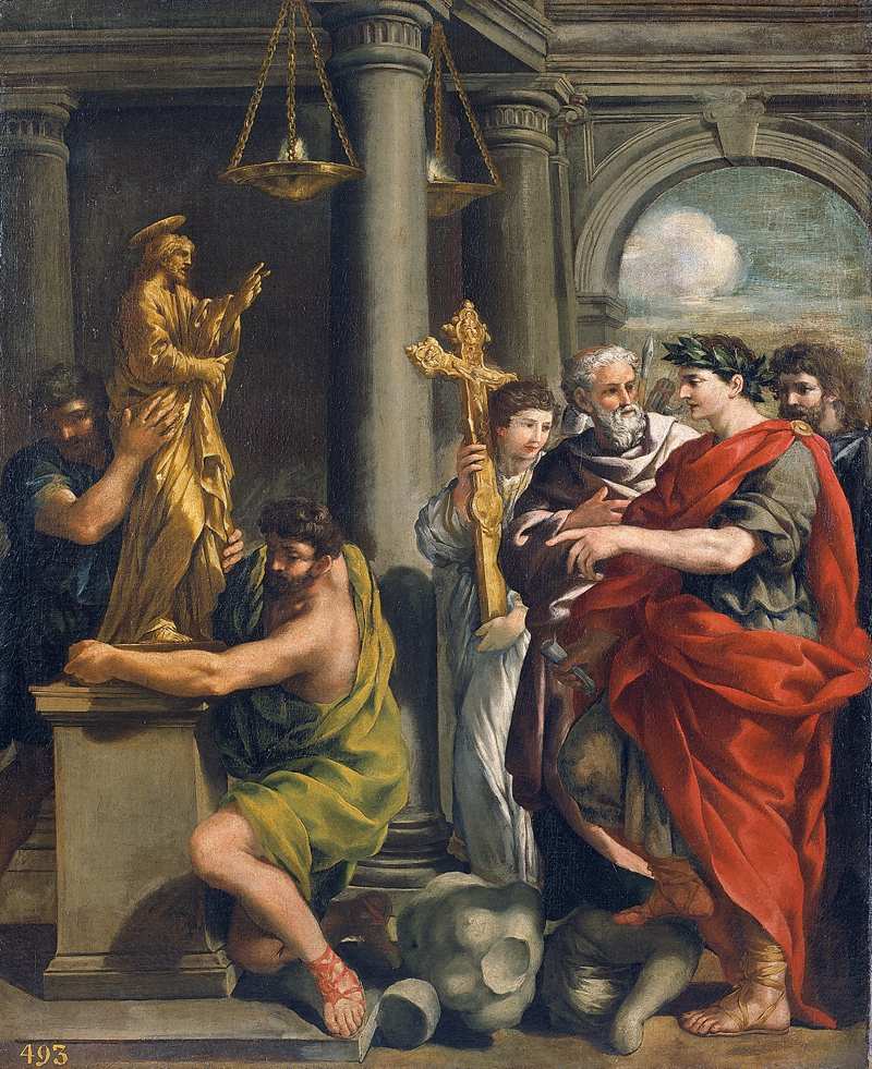 قسطنطين يأمر بتدمير الأوثان الوثنية - بييترو دا كورتونا