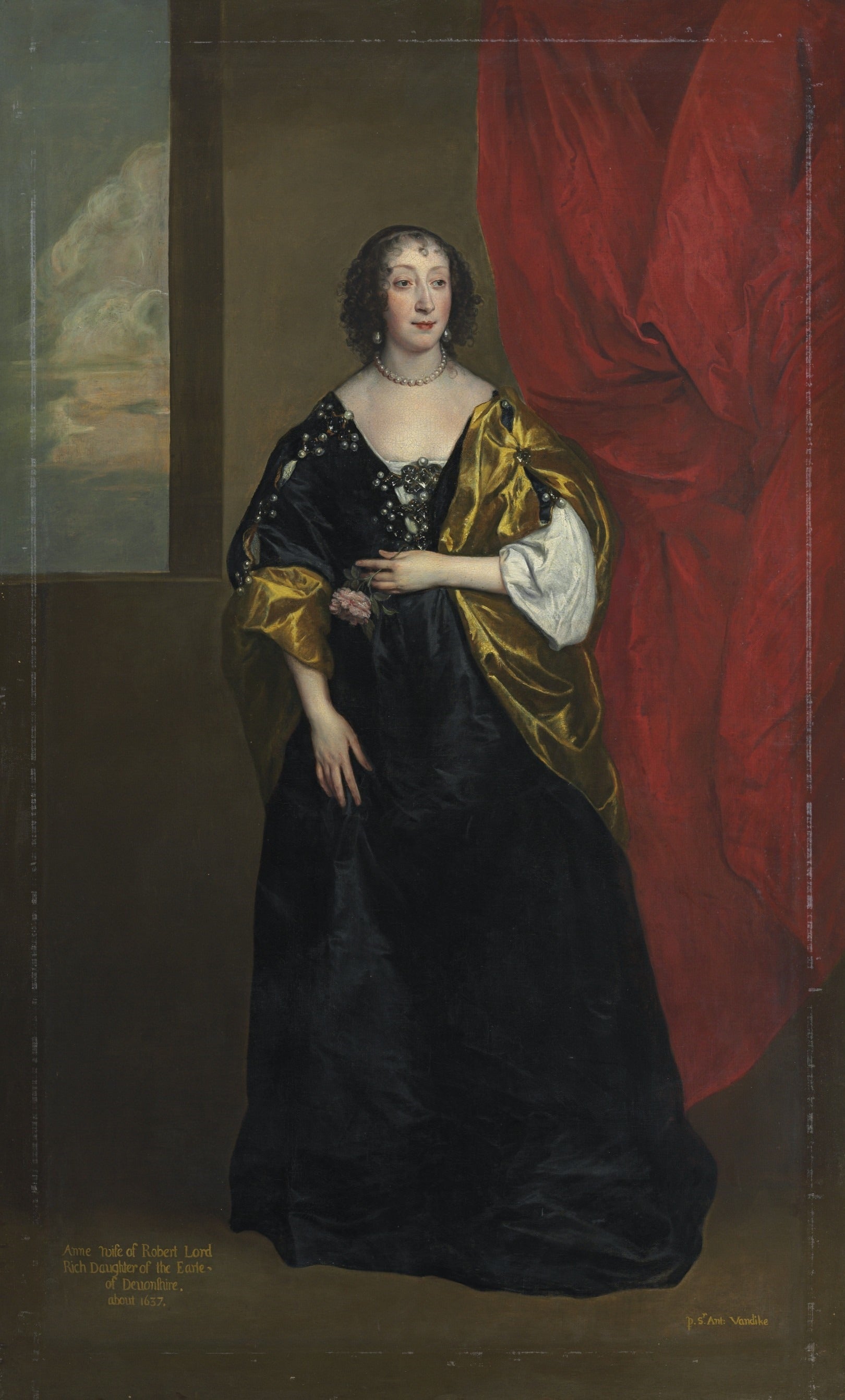Portrait d'Anne Cavendish, Lady Rich (1612-1638) - Antoine van Dyck