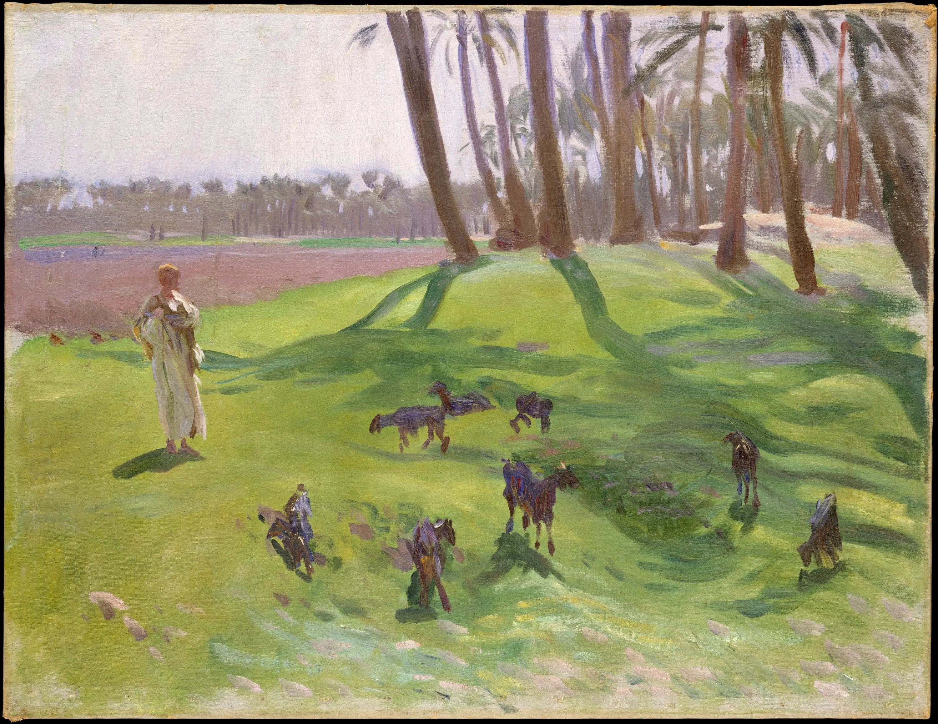 Reproduction du tableau « Paysage avec chevrier - John Singer Sargent » par Alpha Reproduction en peinture à l’huile