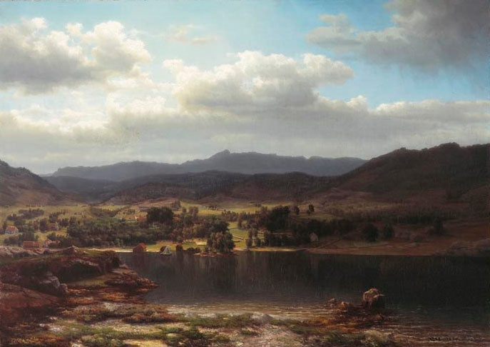 Vue de Skånevik, Lars Hertervig, 1854, peinture à l’huile