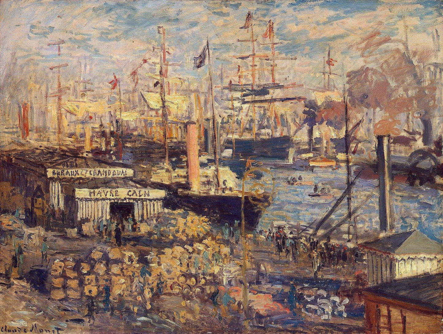 🚢 الرصيف الكبير في لو هافر – كلود مونيه (1874)