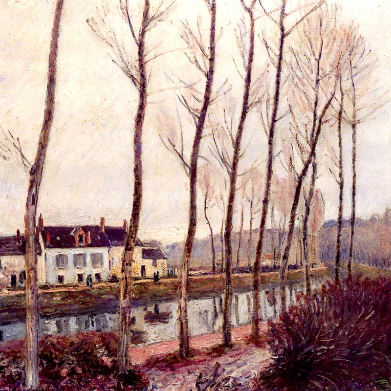 Reproduction du tableau « Le canal du Loing en hiver - Alfred Sisley » par Alpha Reproduction en peinture à l’huile