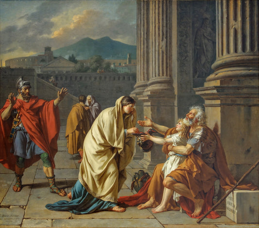 Reproduction du tableau « Bélisaire demandant l'aumone - Jacques-Louis David » par Alpha Reproduction en peinture à l’huile