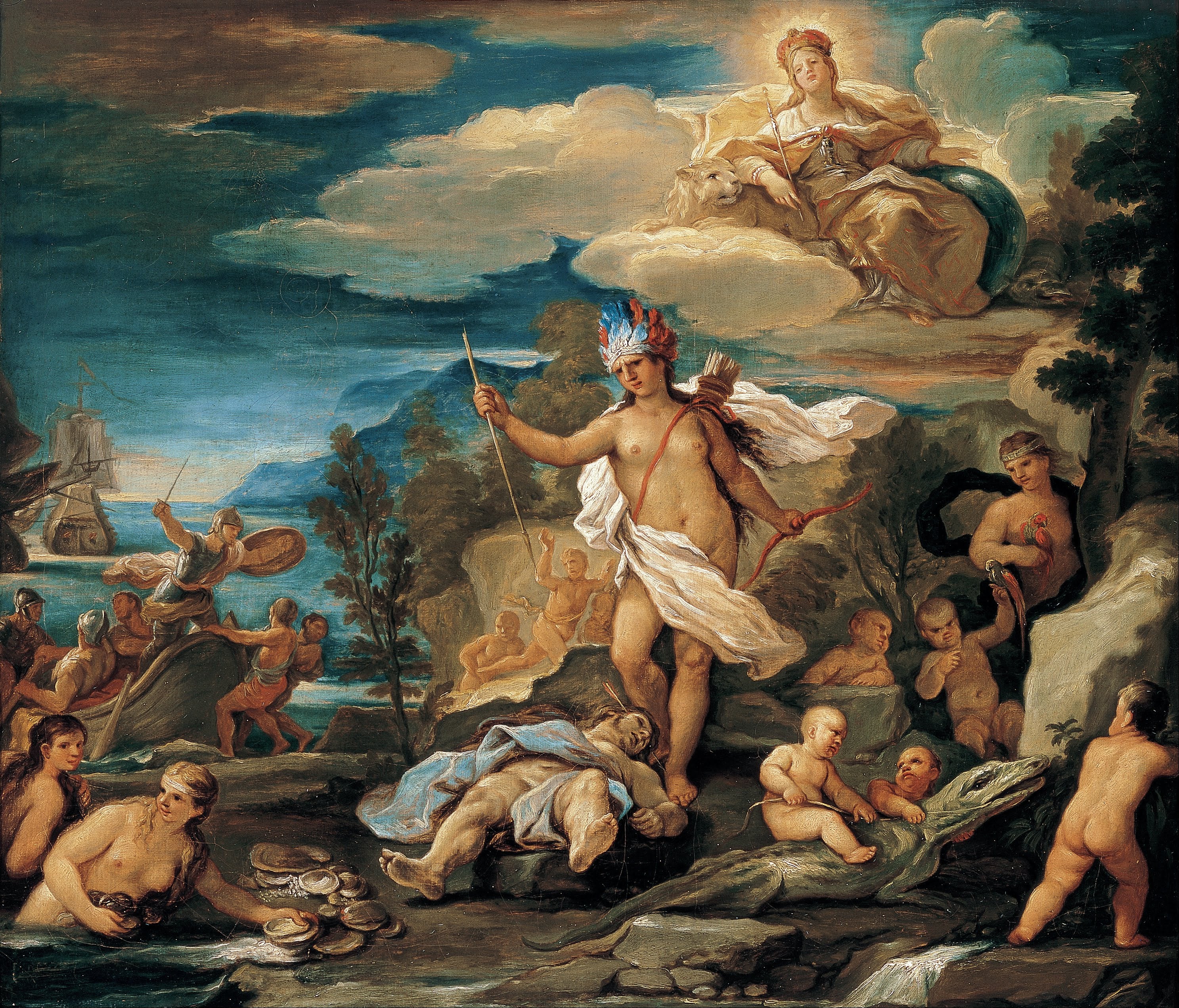 Série des quatre parties du monde. Amérique - Luca Giordano