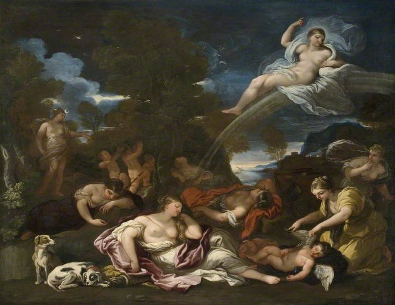 Le désarmement de Cupidon, une allégorie de la chasteté - Luca Giordano