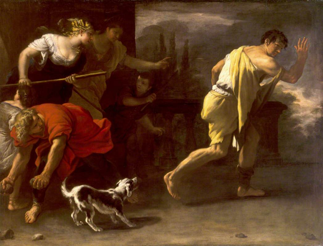 La parabole du fils prodigue : chassé par ses anciens compagnons - Luca Giordano