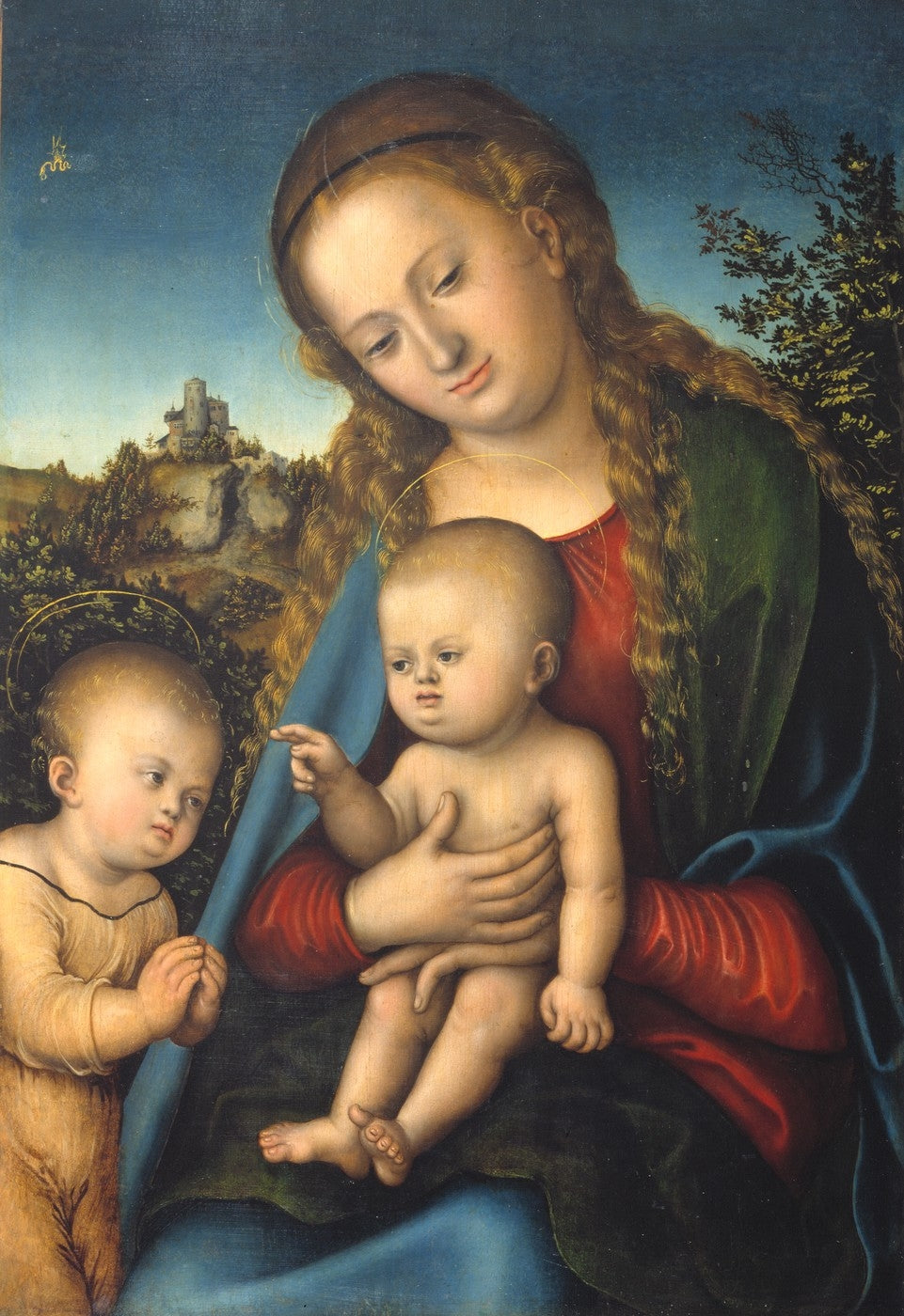 La Vierge à l'Enfant adorée par saint Jean enfant - Lucas Cranach the Elder