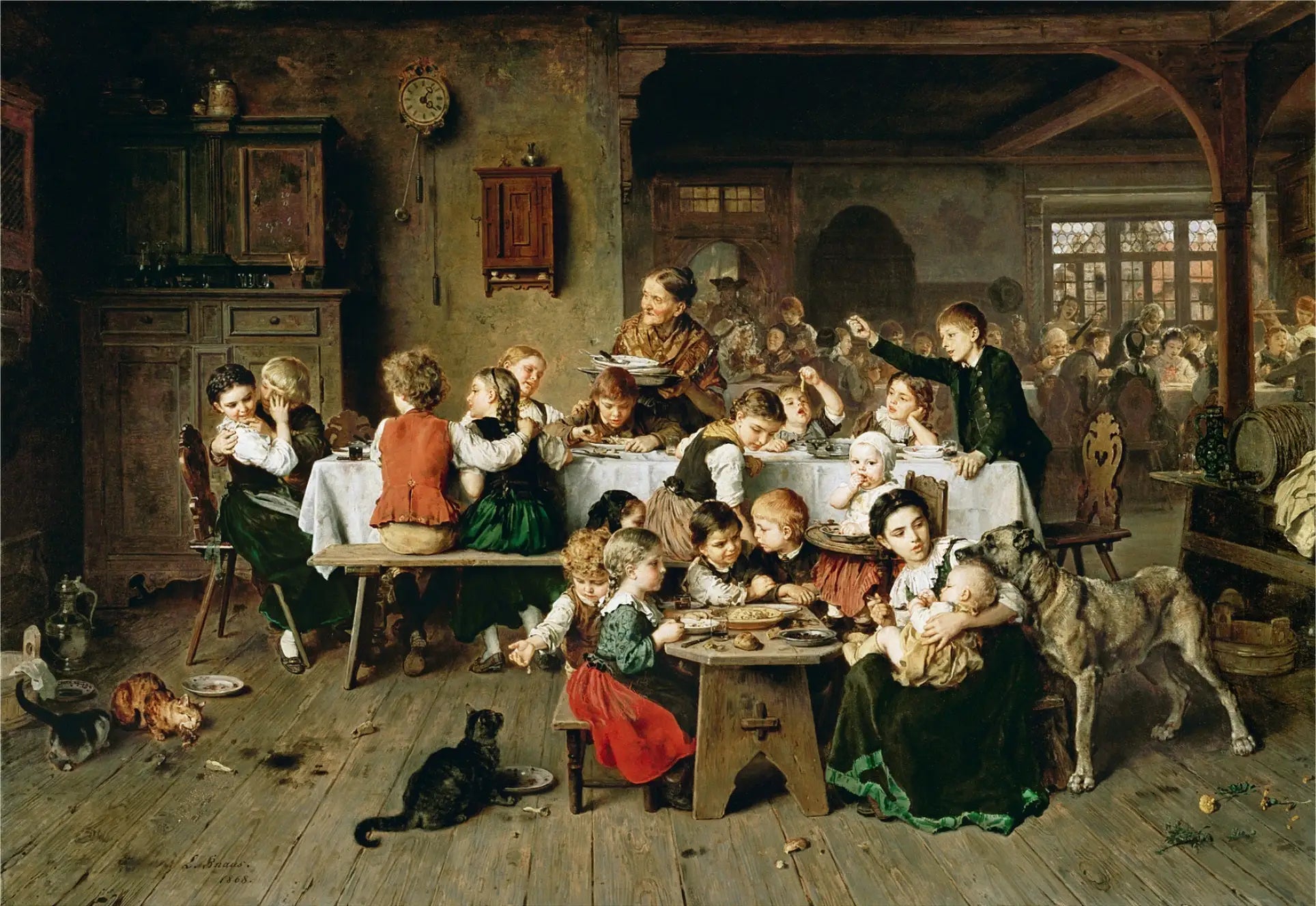 Une fête d’enfants (la table des enfants) - Ludwig Knaus - Alpha Reproduction