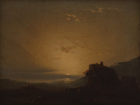Coucher de soleil sur la mer — Mıgırdiç Civanyan, vers 1900, huile sur toile