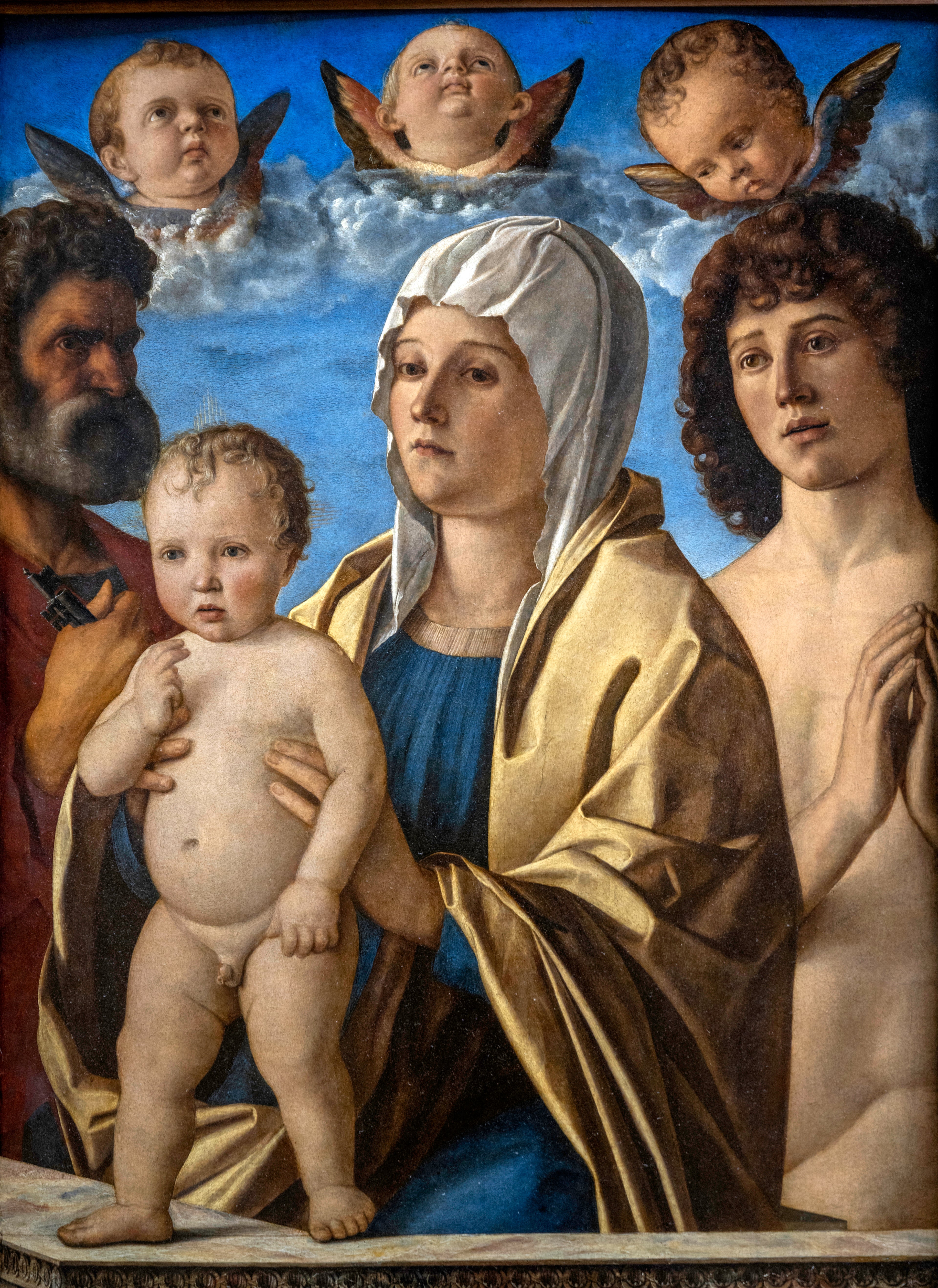 La Vierge et l'Enfant entre saint Pierre et saint Sébastien - Giovanni Bellini