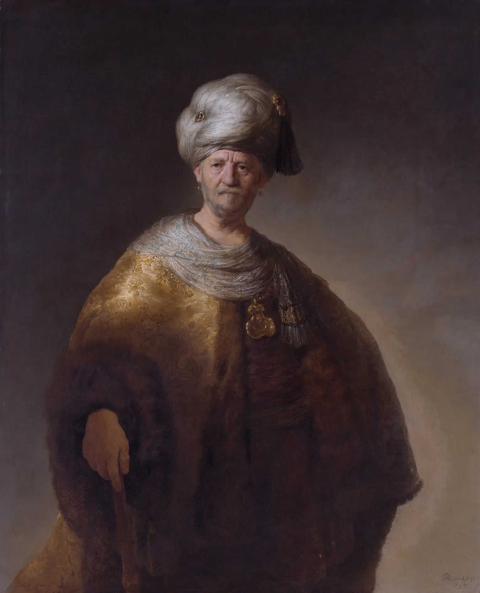 Reproduction du tableau « Portrait d'un noble oriental - Rembrandt » par Alpha Reproduction en peinture à l’huile