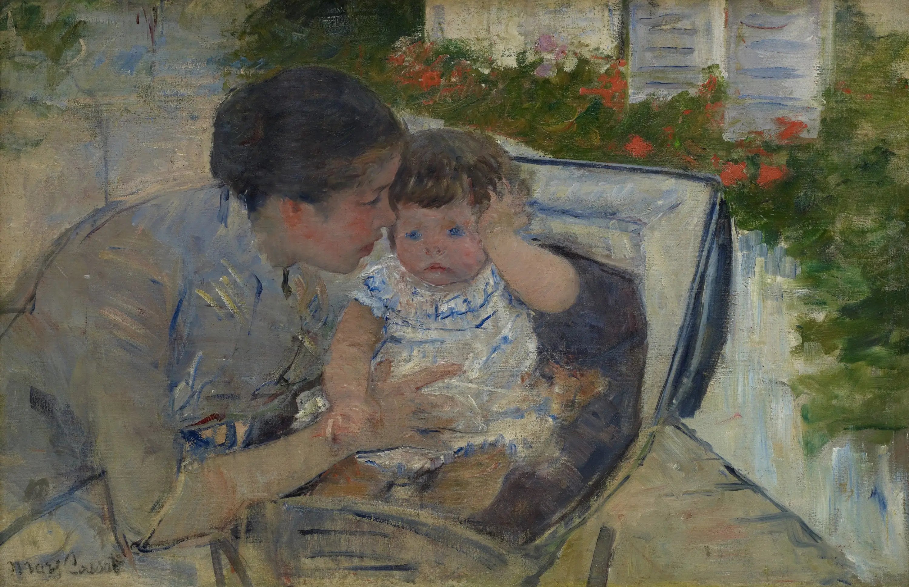 Reproduction du tableau « Susan réconfortant le bébé - Mary Cassatt » par Alpha Reproduction en peinture à l’huile