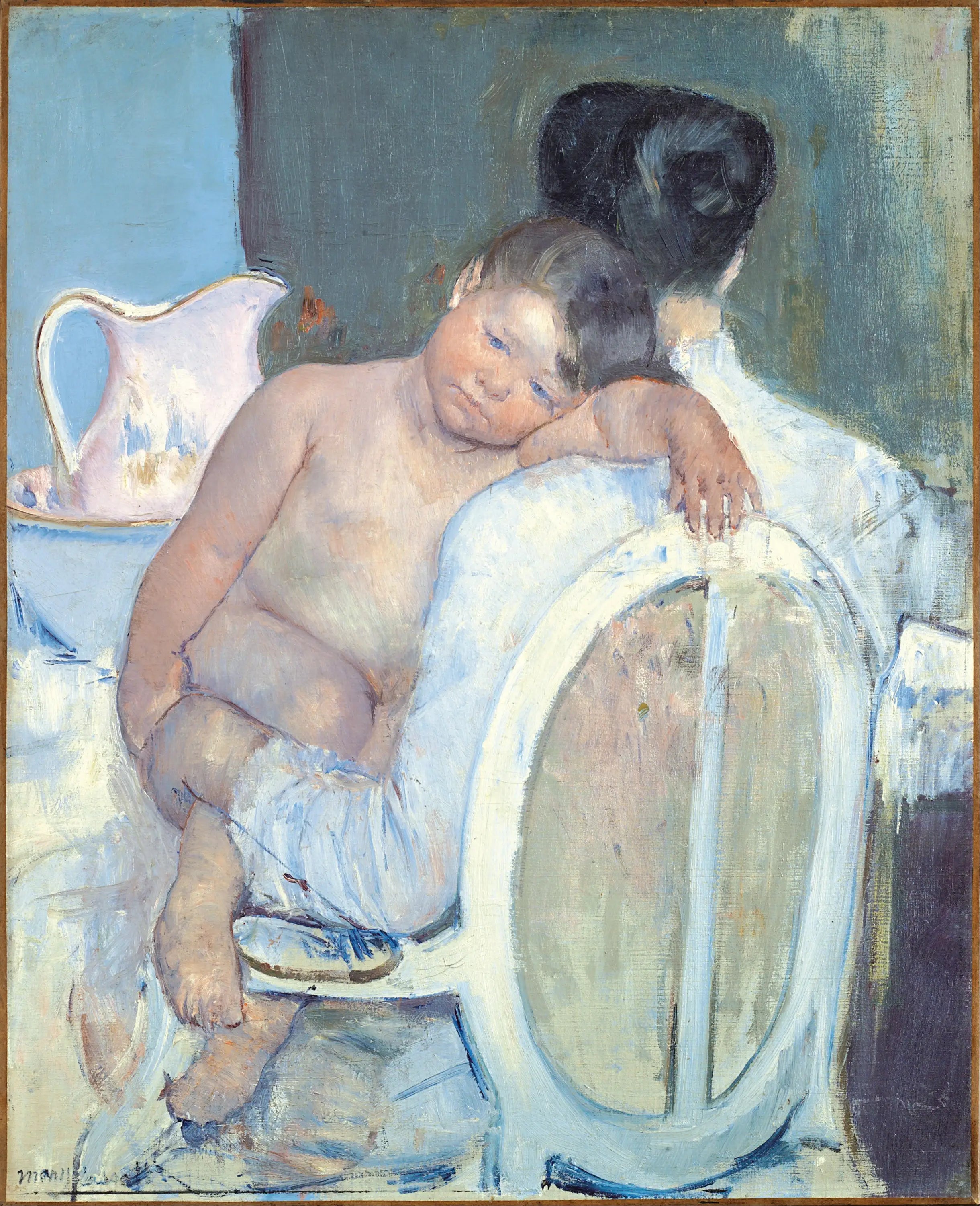 Reproduction du tableau « Femme assise avec un enfant dans ses bras - Mary Cassatt » par Alpha Reproduction en peinture à l’huile