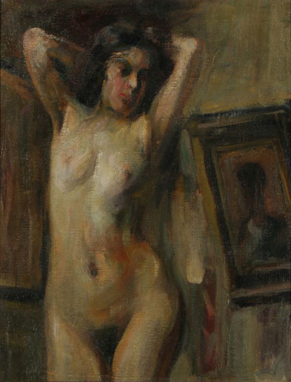Nu féminin aux bras levés - Matej Sternen