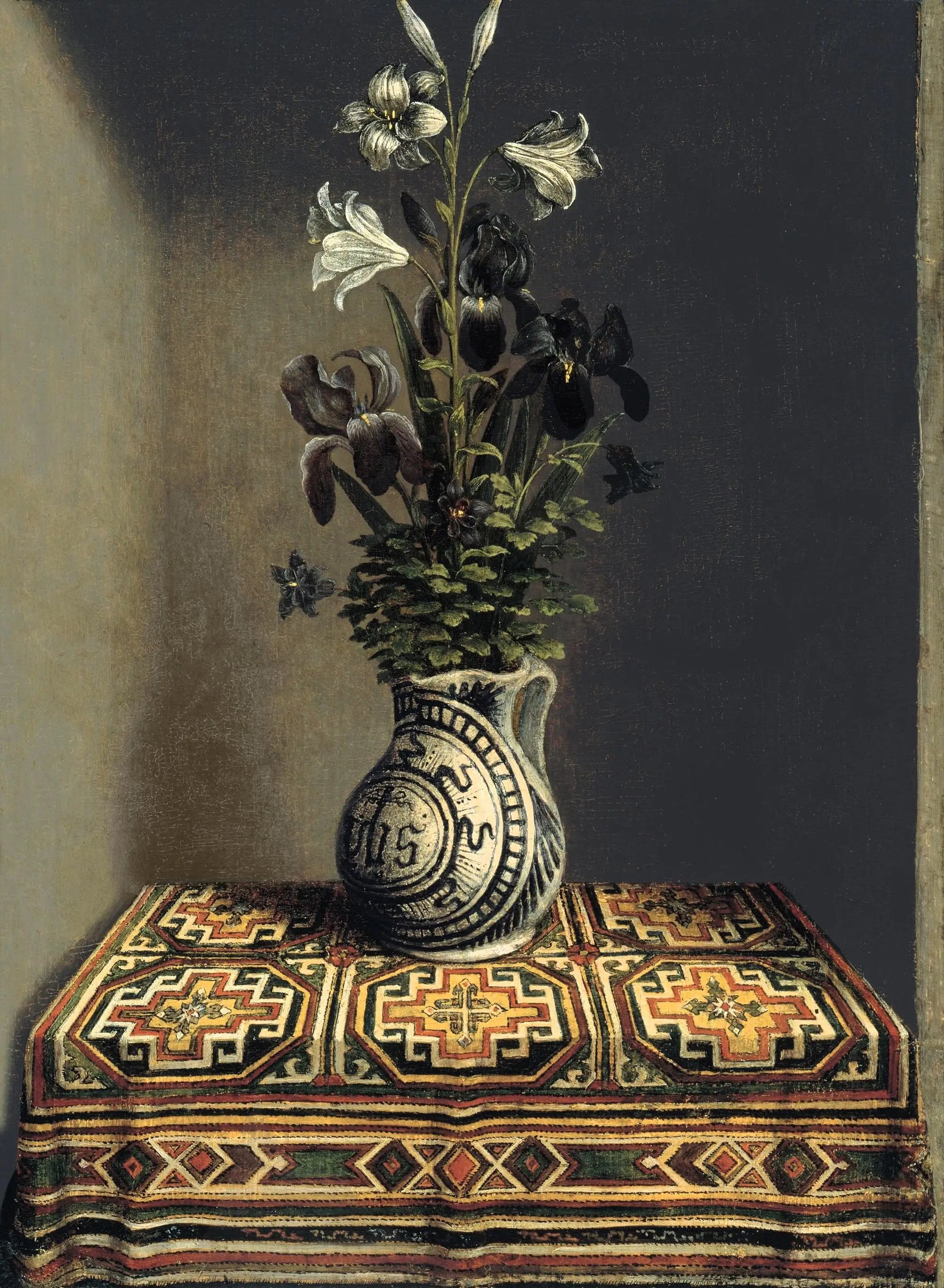 Fleurs dans une cruche (revers) - Hans Memling - Alpha Reproduction