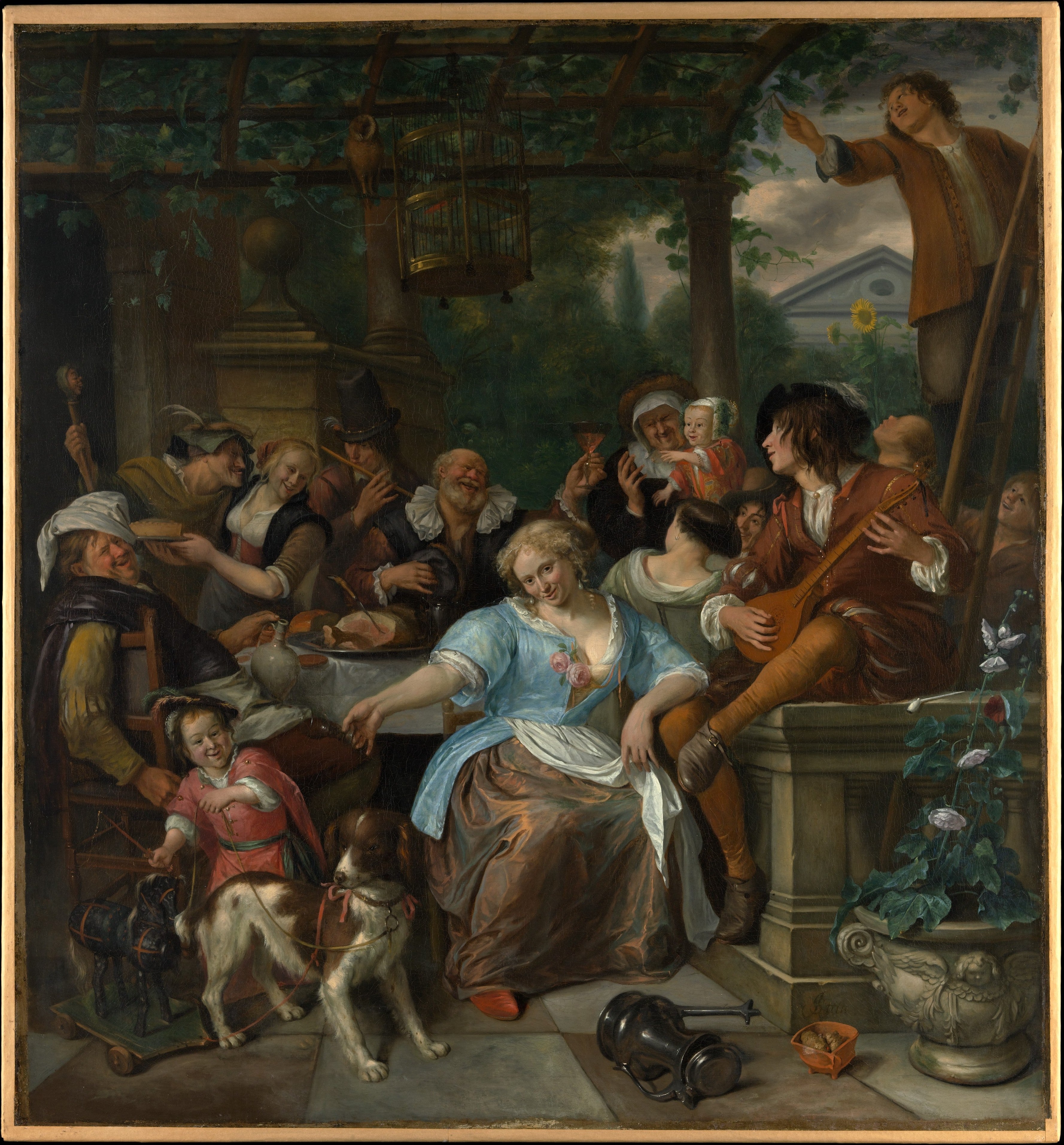 Joyeuse compagnie sur une terrasse - Jan Steen