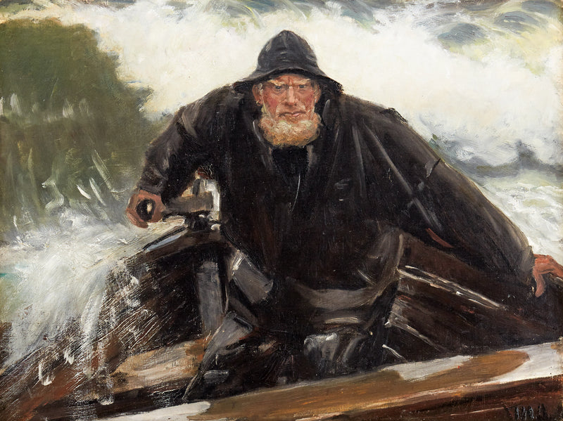 Pêcheur en mer agitée. - Michael Peter Ancher