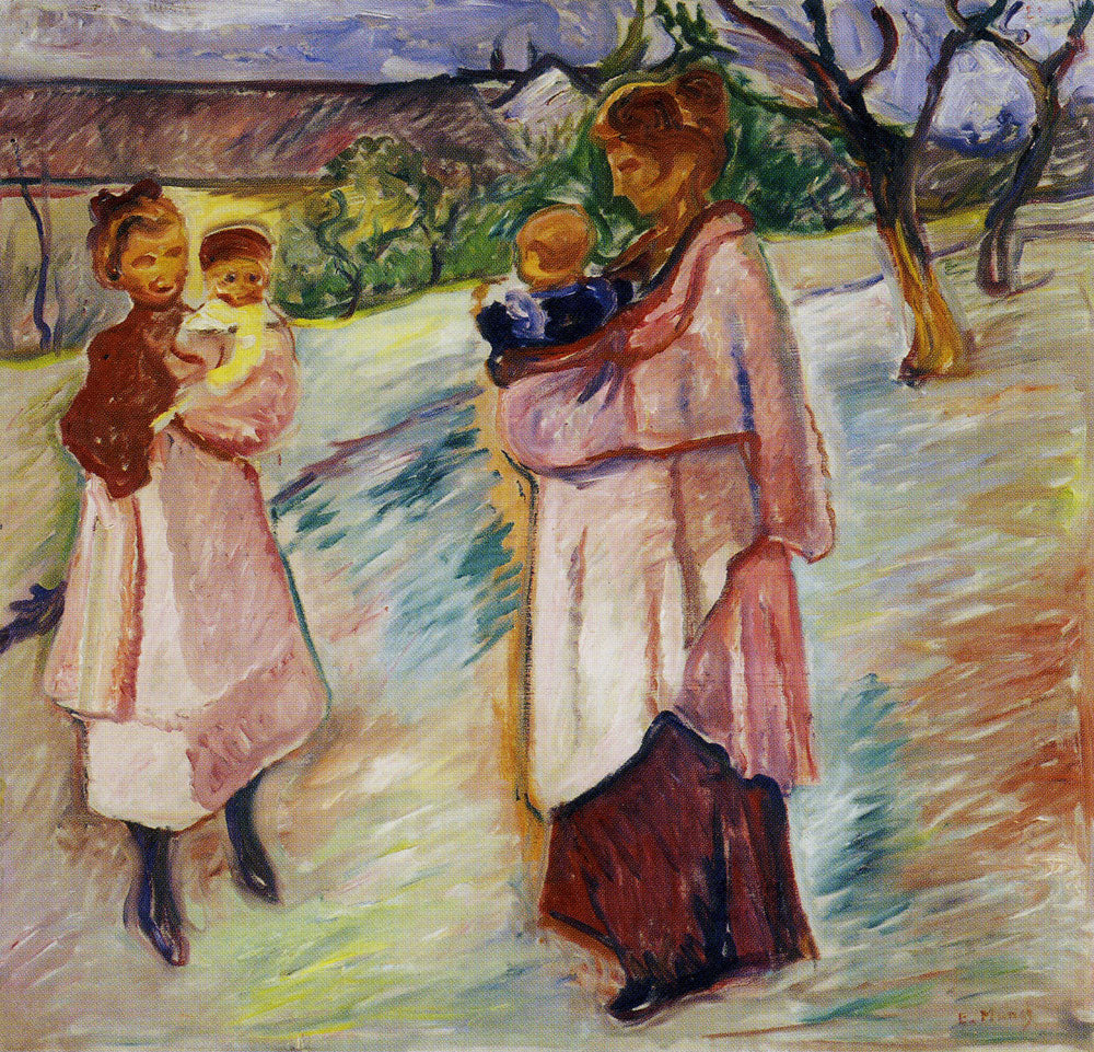 Reproduction du tableau « Mères avec Enfants, Thuringe - Edvard Munch » par Alpha Reproduction en peinture à l’huile