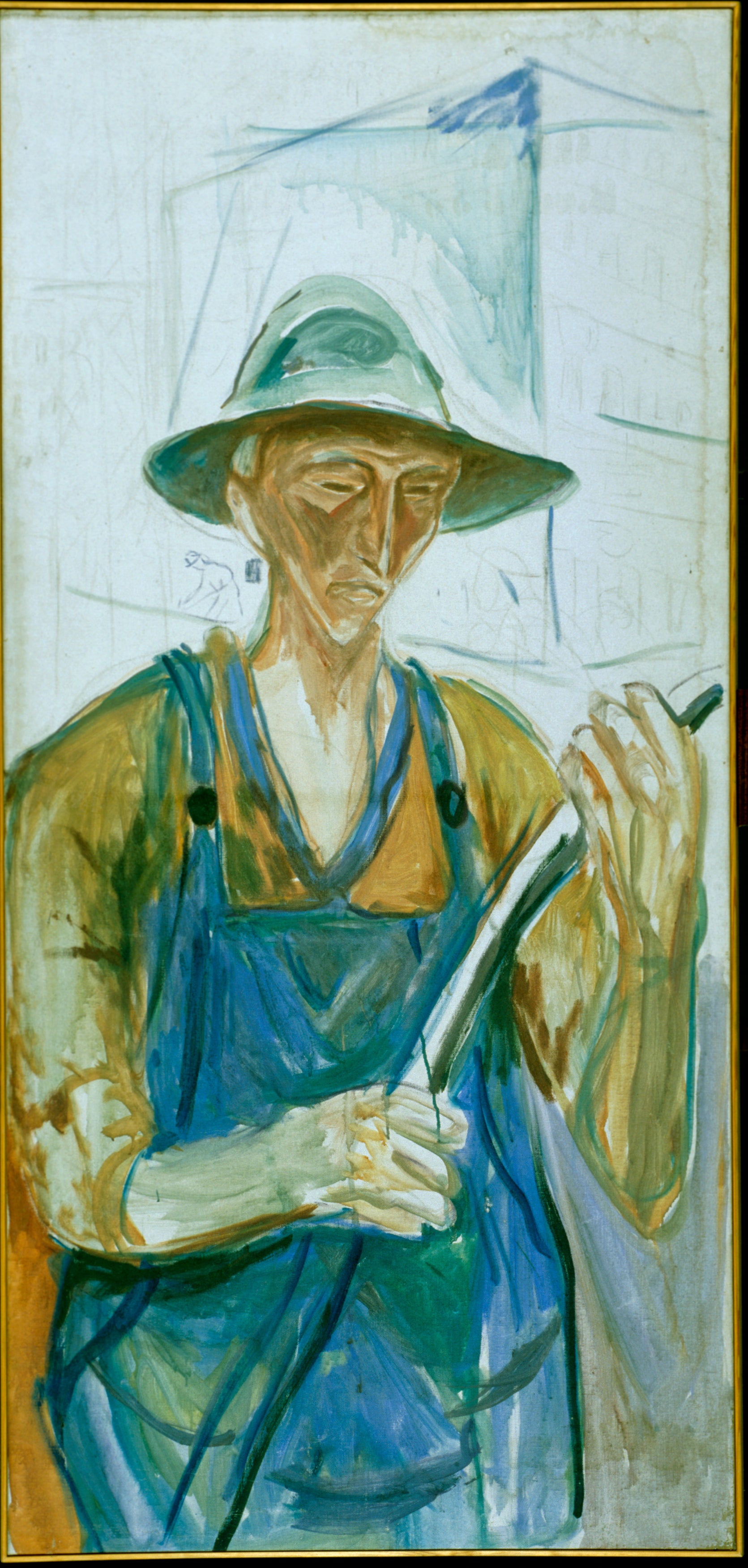 Reproduction du tableau « Ouvrier du bâtiment - Edvard Munch » par Alpha Reproduction en peinture à l’huile