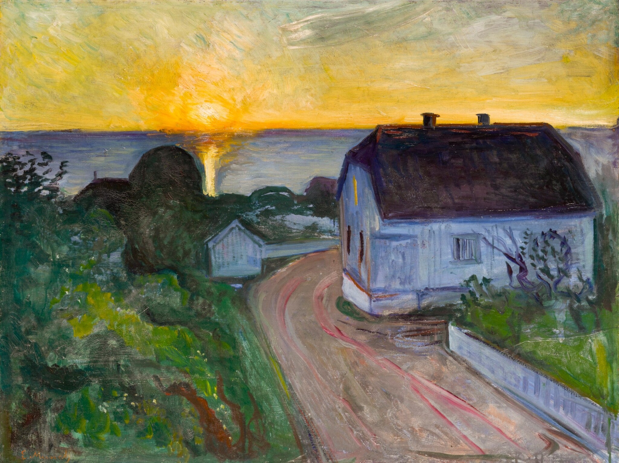 Reproduction du tableau « Lever de soleil à Åsgårdstrand - Edvard Munch » par Alpha Reproduction en peinture à l’huile