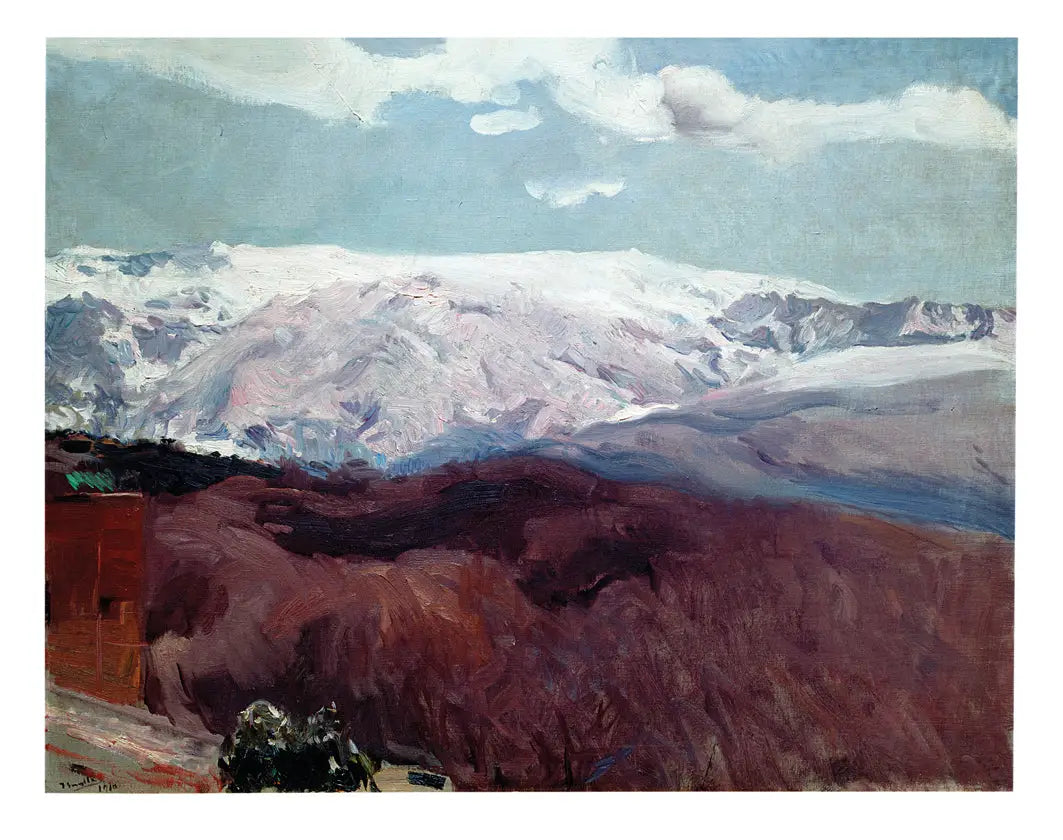 Reproduction du tableau « La Sierra Nevada en hiver - Joaquín Sorolla » par Alpha Reproduction en peinture à l’huile