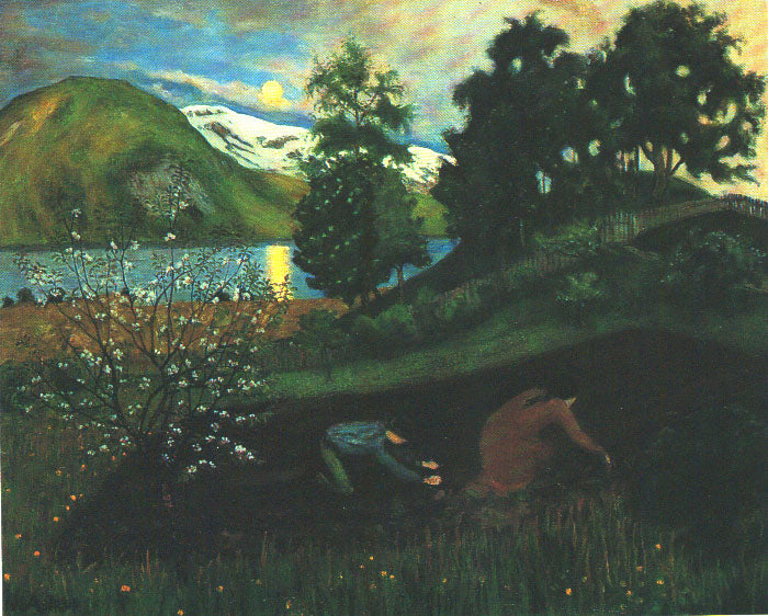 Nuit de printemps dans le jardin - Nikolai Astrup
