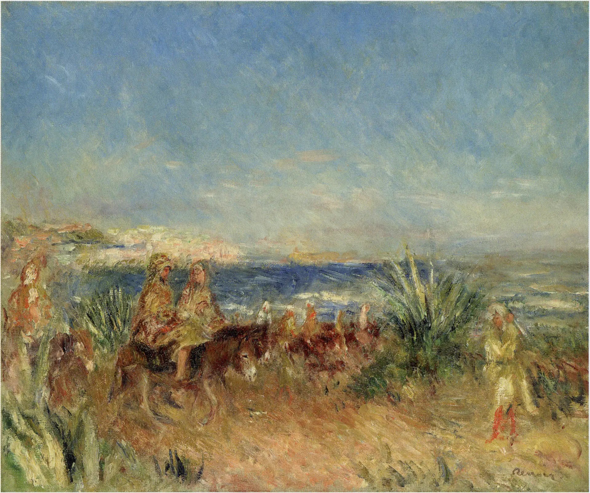 Reproduction du tableau « Arabes sur des ânes - Pierre-Auguste Renoir » par Alpha Reproduction en peinture à l’huile