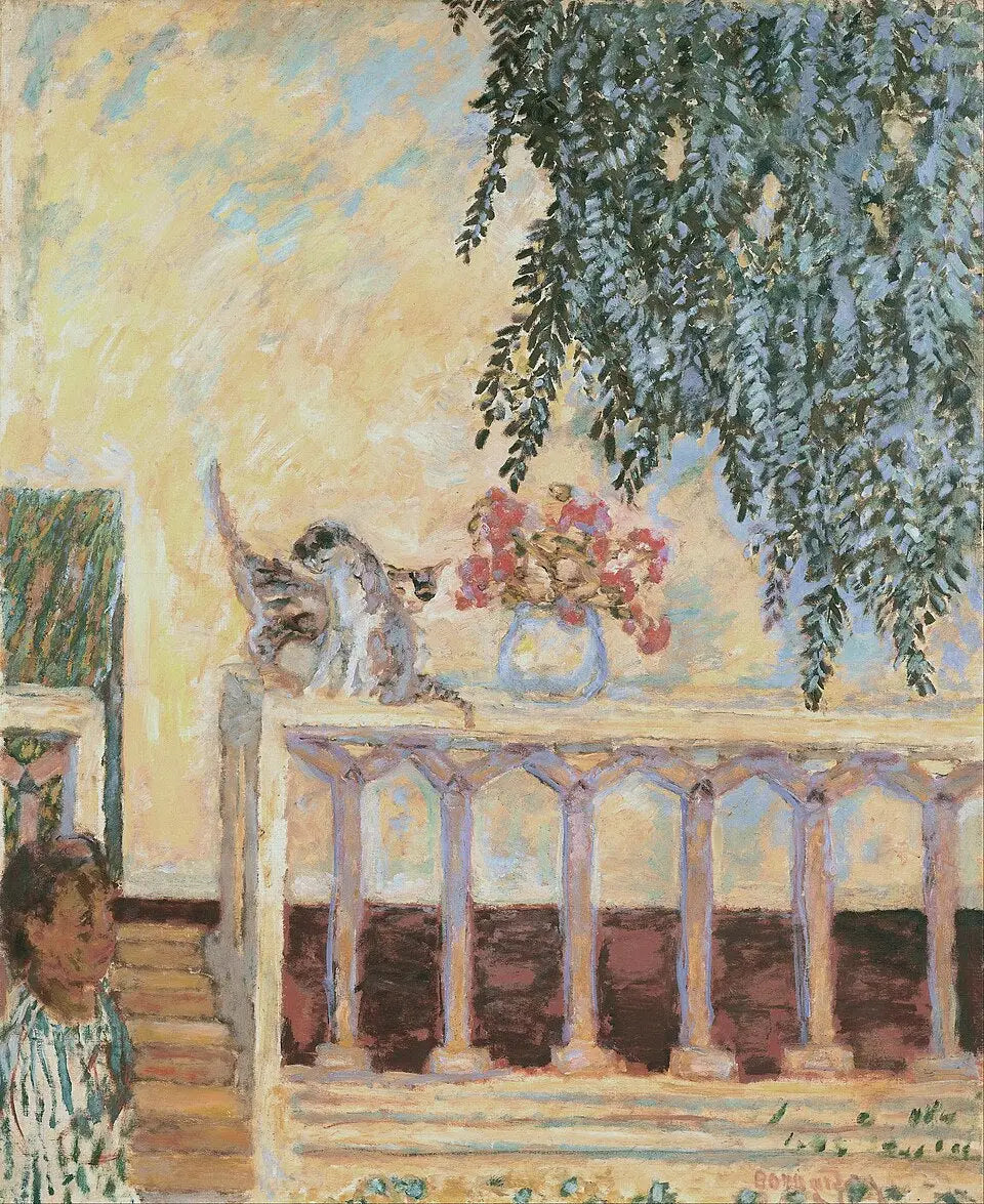 Reproduction du tableau « Chats sur la balustrade - Pierre Bonnard » par Alpha Reproduction en peinture à l’huile