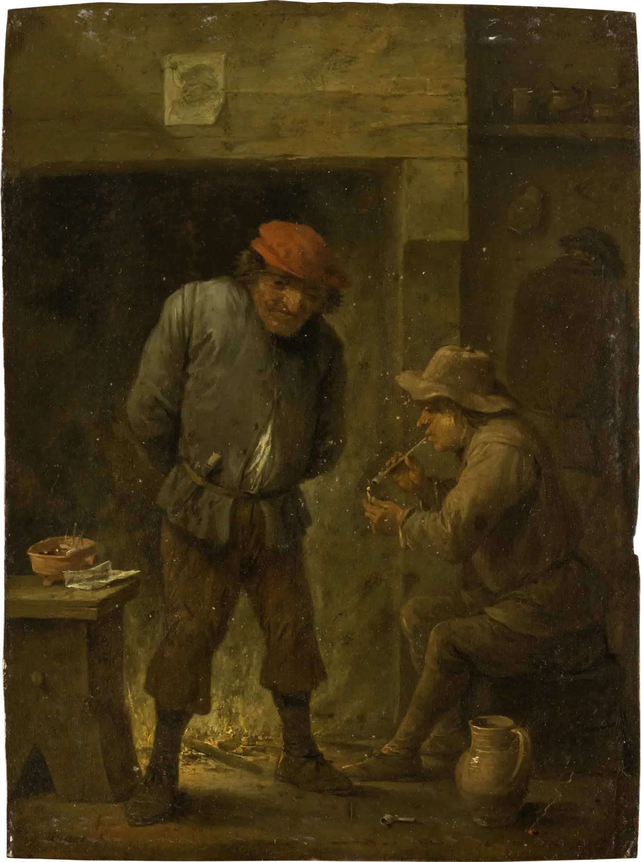 Deux paysans au coin du feu - David Teniers le Jeune - Alpha Reproduction
