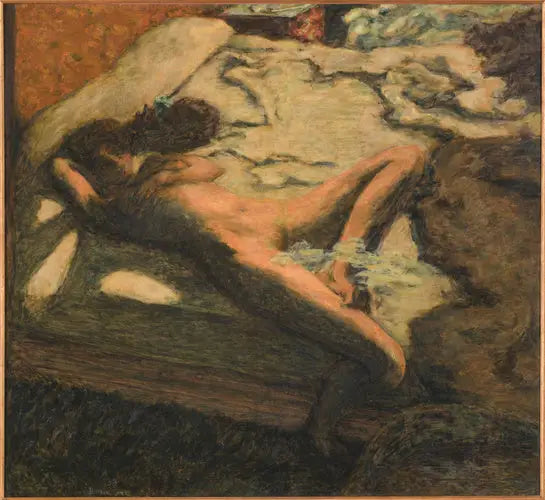 Reproduction du tableau « Femme assoupie sur un lit - Pierre Bonnard » par Alpha Reproduction en peinture à l’huile