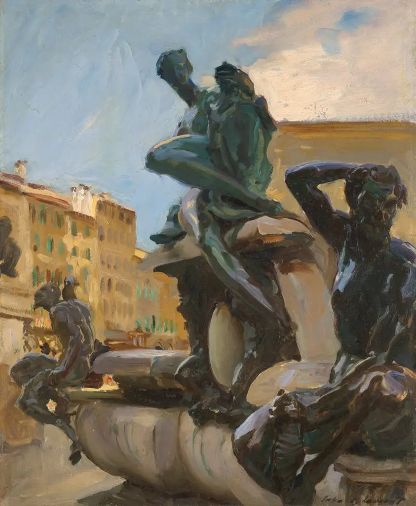 Reproduction du tableau « Fontaine de Neptune - John Singer Sargent » par Alpha Reproduction en peinture à l’huile