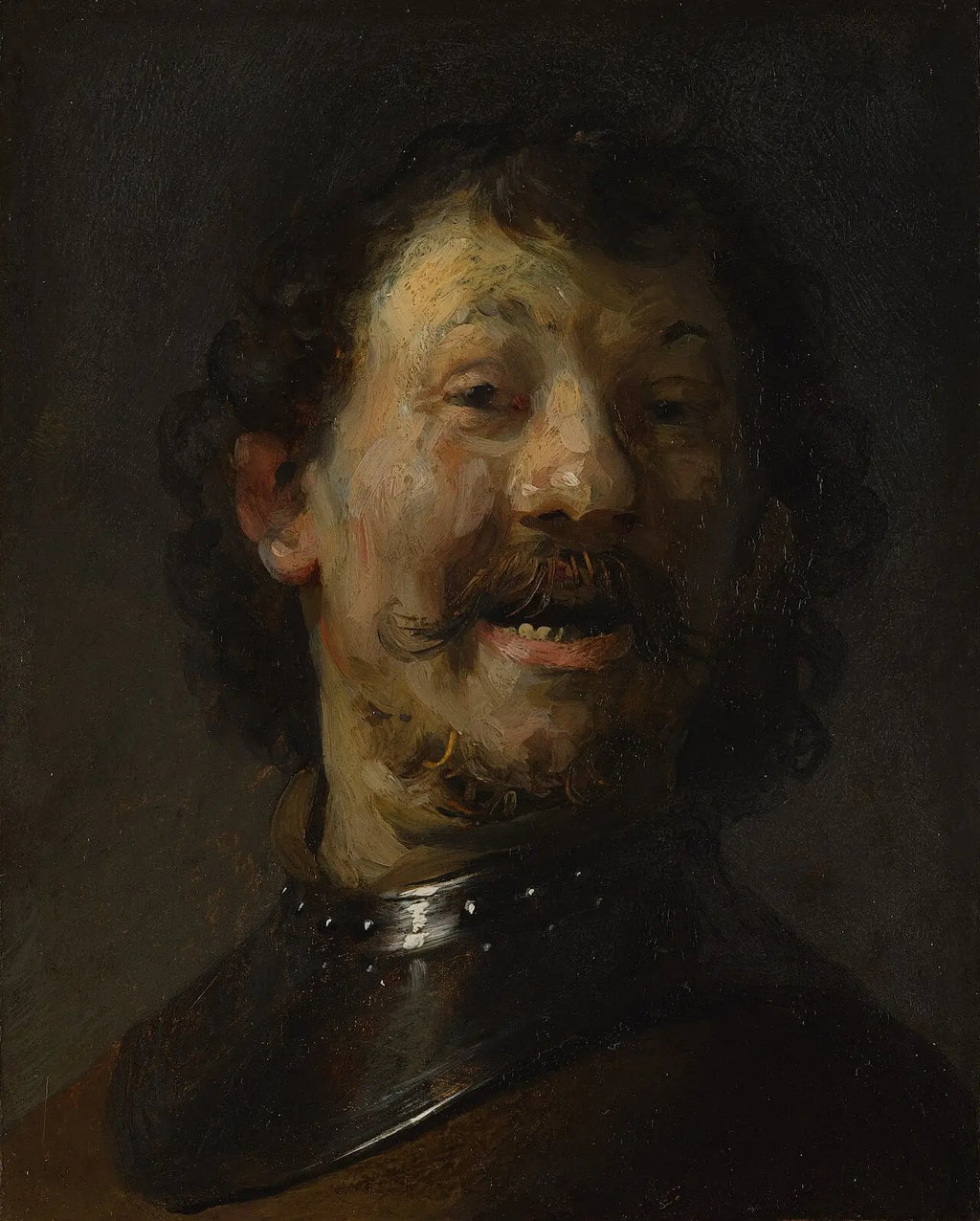 Reproduction du tableau « Homme riant - Rembrandt » par Alpha Reproduction en peinture à l’huile