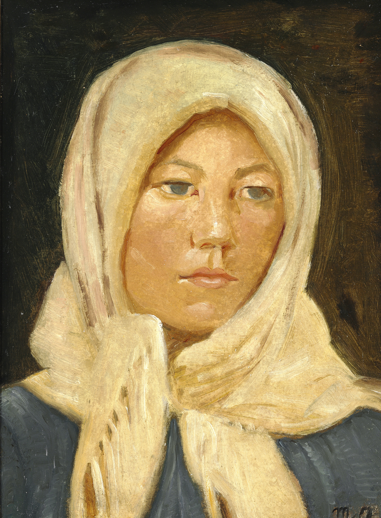 Jeune femme de Skagen, portant une écharpe. - Michael Peter Ancher