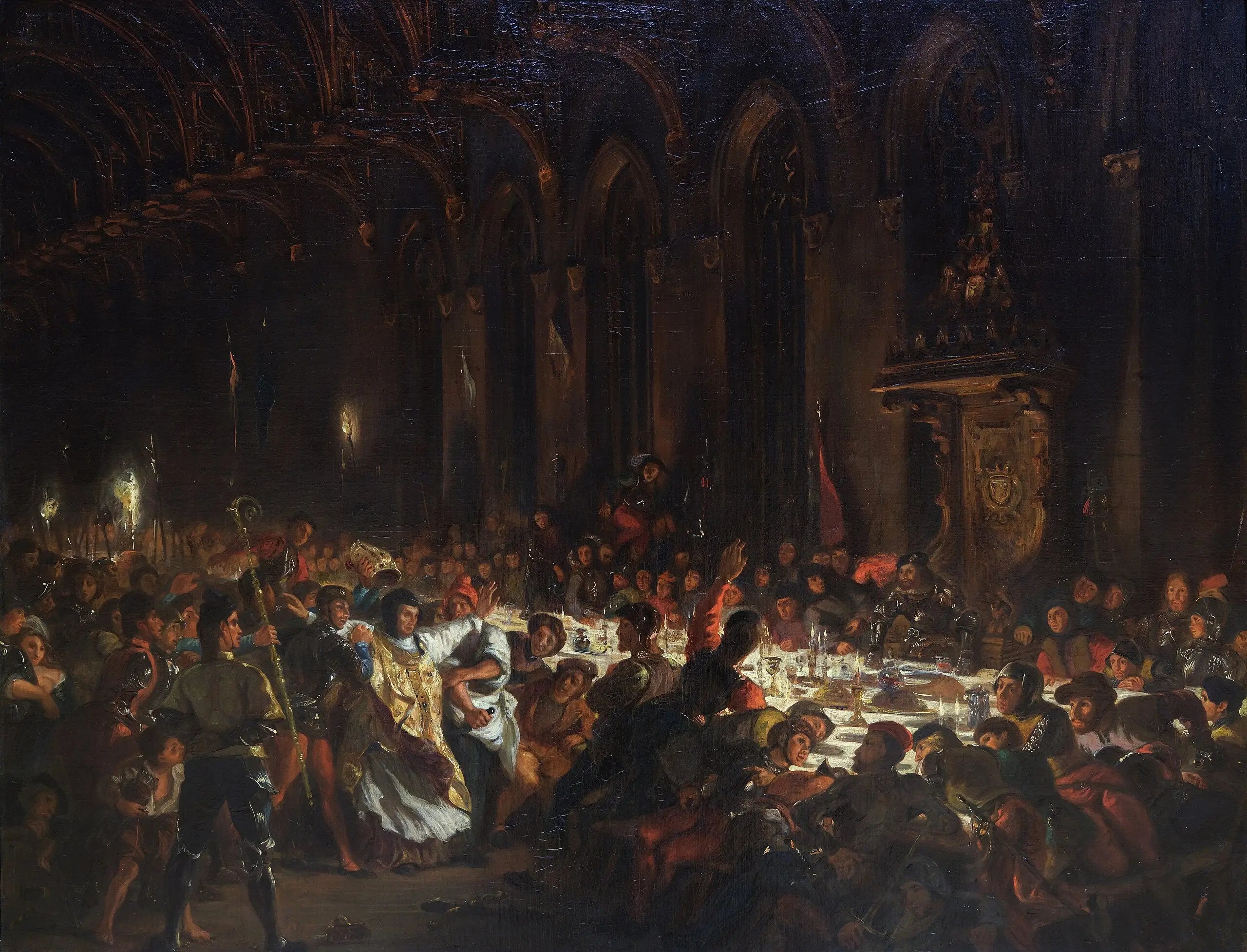 Reproduction du tableau « L'Assassinat de l'évêque de Liège - Eugène Delacroix » par Alpha Reproduction en peinture à l’huile