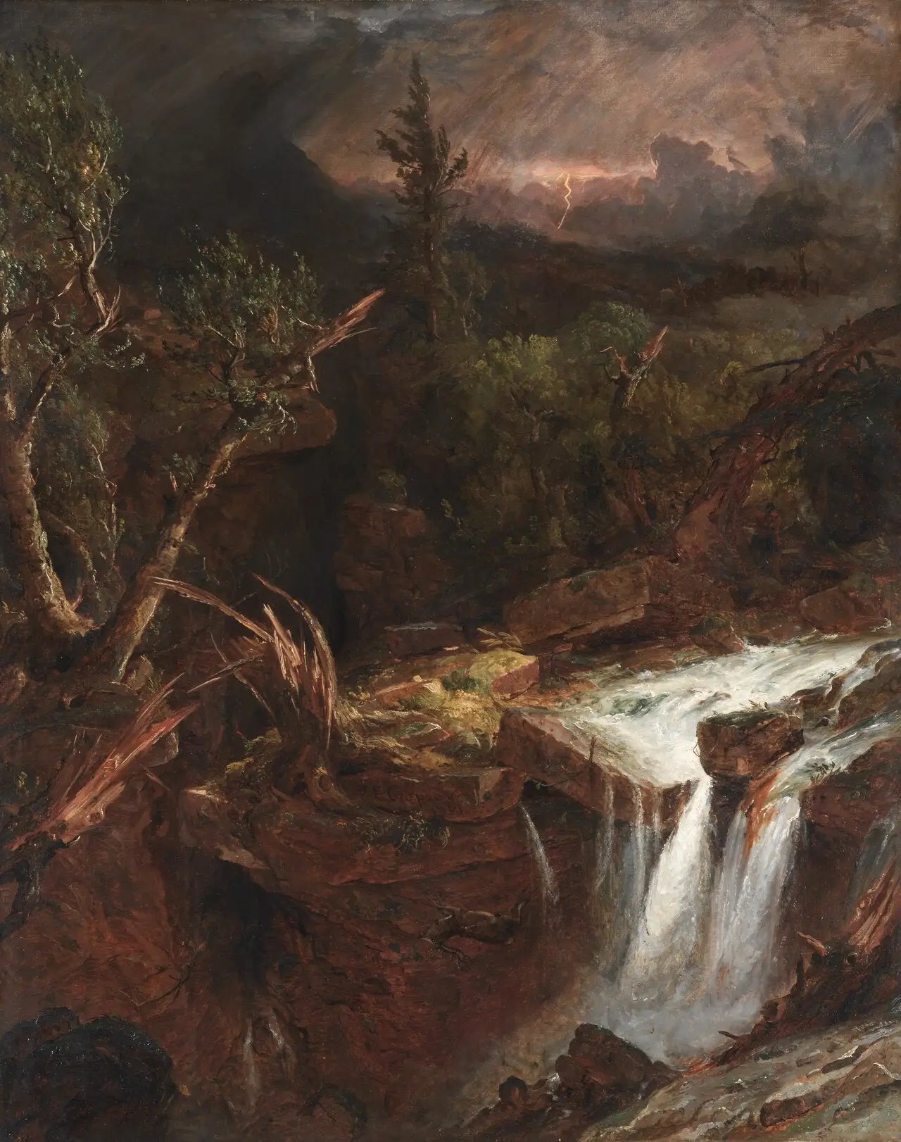 Le clou de girofle - Une scène de tempête dans les montagnes Catskill - Jasper Francis Cropsey - Alpha Reproduction