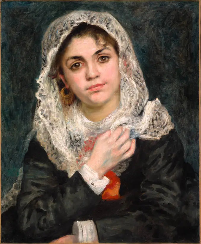 Reproduction du tableau « Lise dans un Châle Blanc - Pierre-Auguste Renoir » par Alpha Reproduction en peinture à l’huile