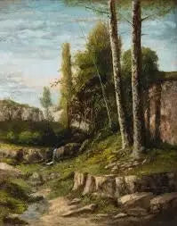 Paysage avec des arbres jumeaux - Gustave Courbet - Alpha Reproduction