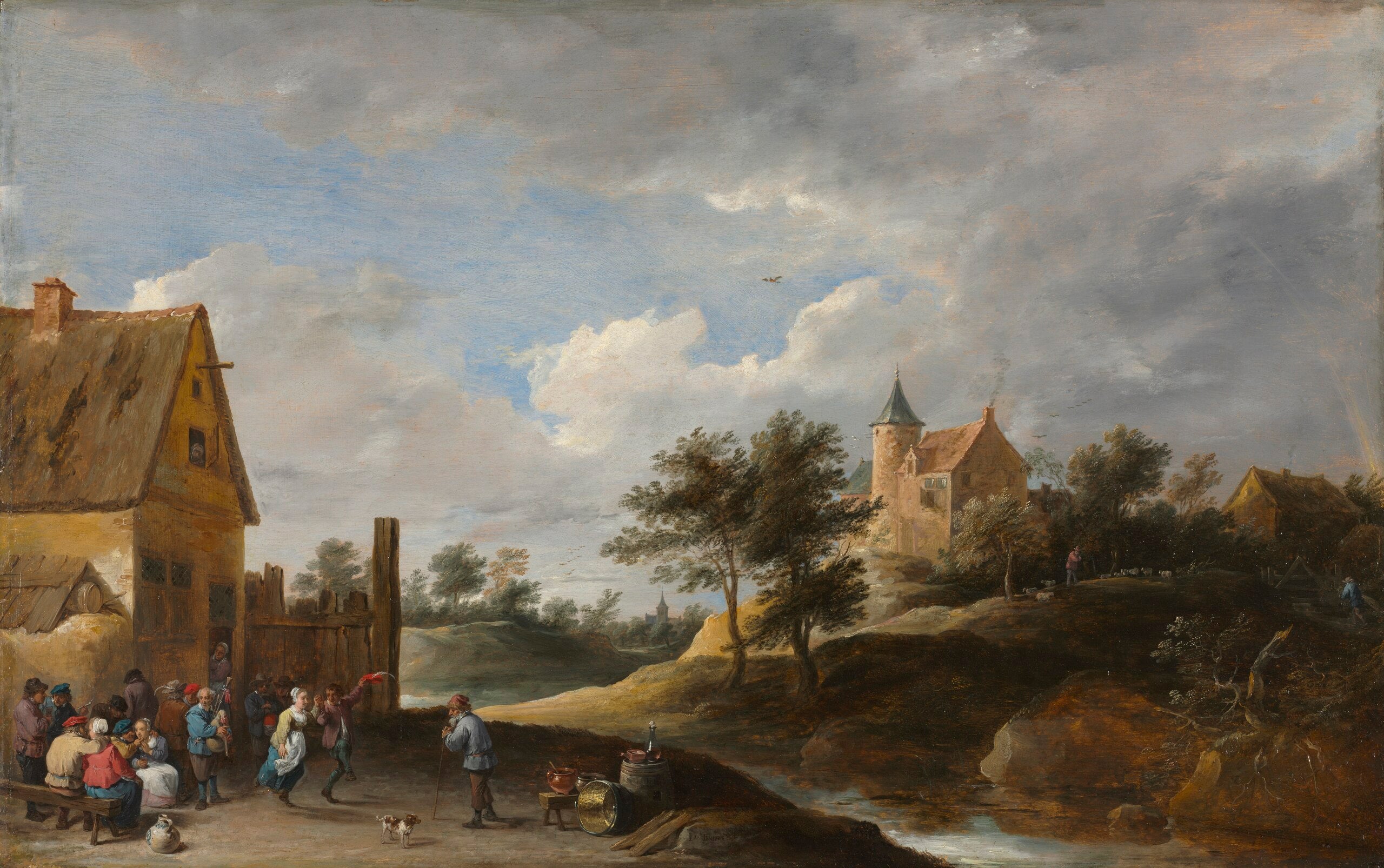 Paysage avec des paysans dansant - David Teniers le Jeune