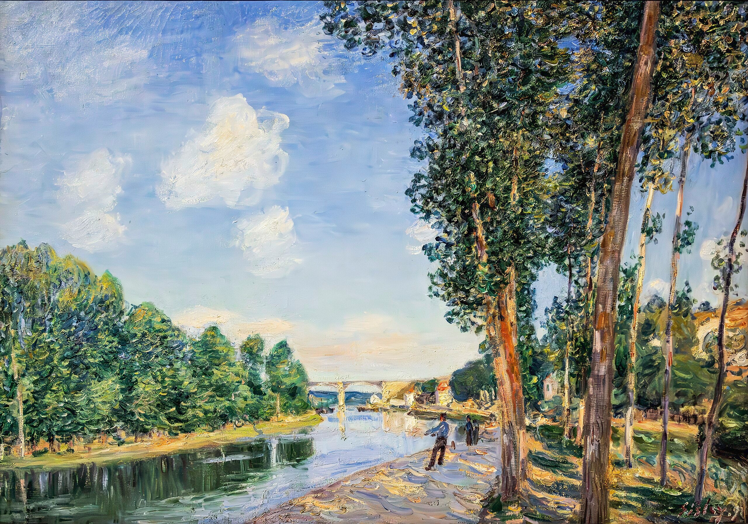 Reproduction du tableau « Saint-Mammès, soleil de juin - Alfred Sisley » par Alpha Reproduction en peinture à l’huile
