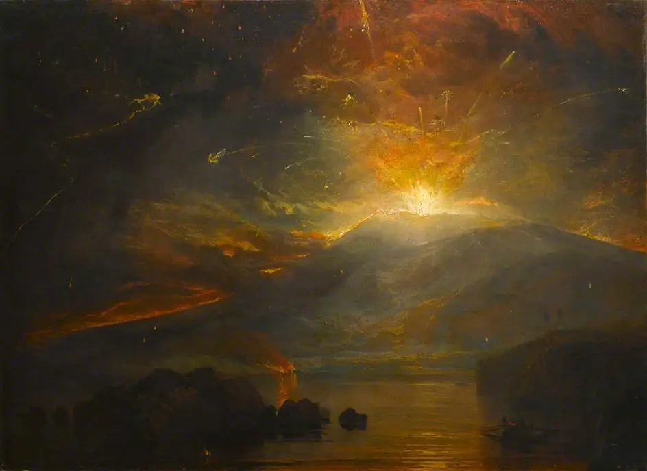 Reproduction du tableau « The Eruption of the Soufrière Mountains in the Island of St Vincent, 30 April 1812 - J. M. W. Turner » par Alpha Reproduction en peinture à l’huile