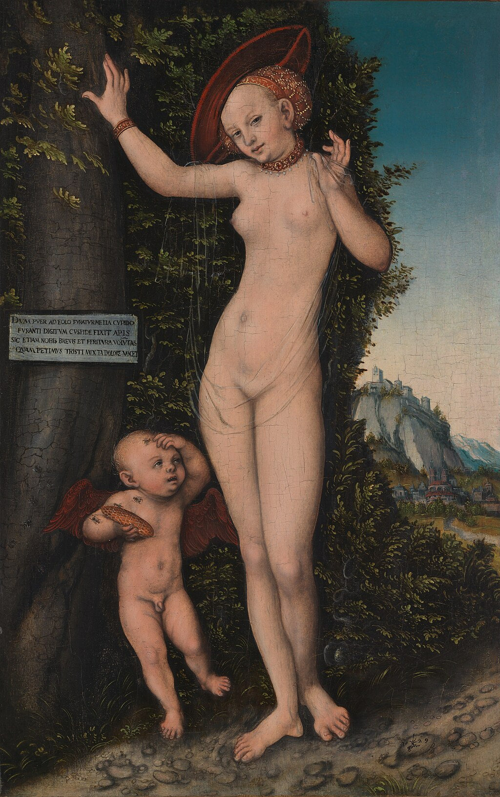 Vénus avec Cupidon le voleur de miel - Lucas Cranach the Elder